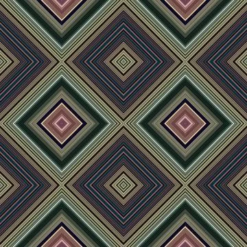 Rhombus and square seamless pattern. The pattern is colored diagonal lines Stock Illustration