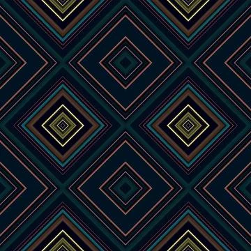 Rhombus and square seamless pattern. The pattern is colored diagonal lines Illustrazione stock