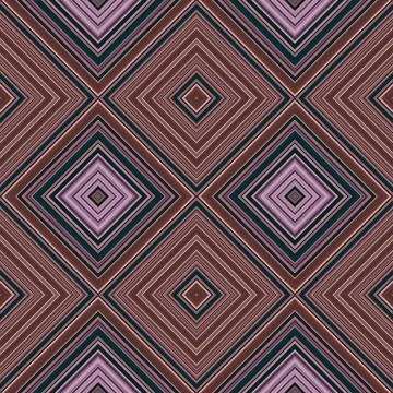 Rhombus and square seamless pattern. The pattern is colored diagonal lines Stock Illustration