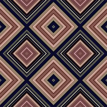 Rhombus and square seamless pattern. The pattern is colored diagonal lines Stock Illustration