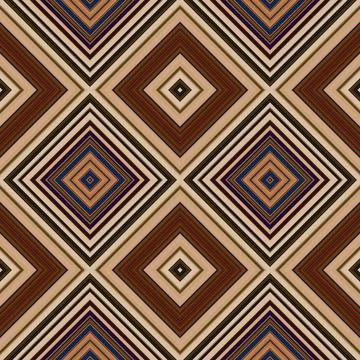 Rhombus and square seamless pattern. The pattern is colored diagonal lines Stock Illustration