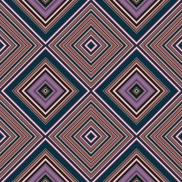 Rhombus and square seamless pattern. The pattern is colored diagonal lines Stock Illustration