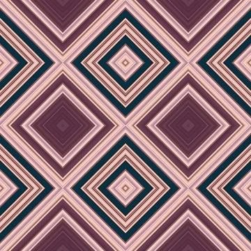 Rhombus and square seamless pattern. The pattern is colored diagonal lines Stock Illustration