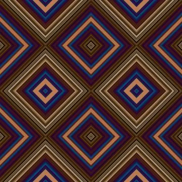 Rhombus and square seamless pattern. The pattern is colored diagonal lines Stock Illustration