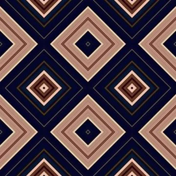 Rhombus and square seamless pattern. The pattern is colored diagonal lines Stock Illustration