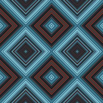Rhombus and square seamless pattern. The pattern is colored diagonal lines Stock Illustration