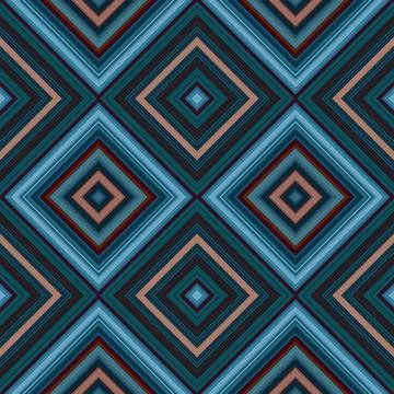 Rhombus and square seamless pattern. The pattern is colored diagonal lines Stock Illustration