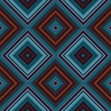 Rhombus and square seamless pattern. The pattern is colored diagonal lines Stock Illustration