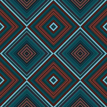 Rhombus and square seamless pattern. The pattern is colored diagonal lines Stock Illustration
