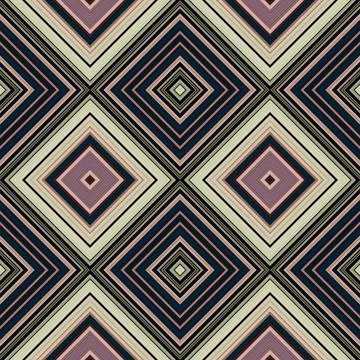 Rhombus and square seamless pattern. The pattern is colored diagonal lines Illustrazione stock