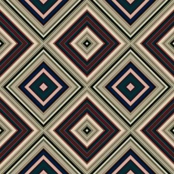 Rhombus and square seamless pattern. The pattern is colored diagonal lines Stock Illustration