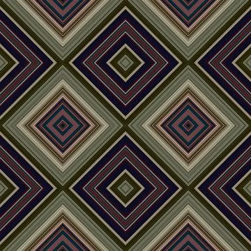 Rhombus and square seamless pattern. The pattern is colored diagonal lines Stock Illustration