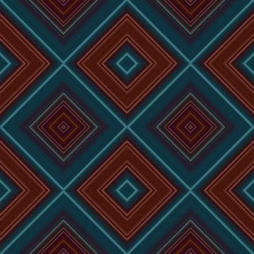 Rhombus and square seamless pattern. The pattern is colored diagonal lines Stock Illustration