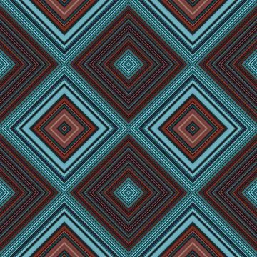 Rhombus and square seamless pattern. The pattern is colored diagonal lines Stock Illustration