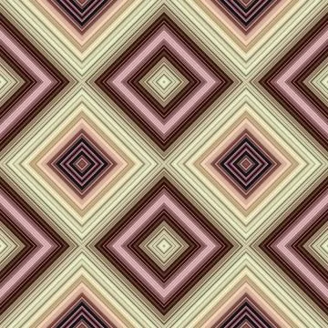 Rhombus and square seamless pattern. The pattern is colored diagonal lines Stock Illustration