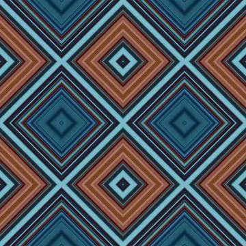 Rhombus and square seamless pattern. The pattern is colored diagonal lines Stock Illustration