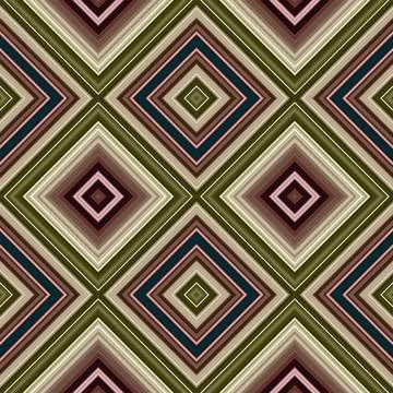 Rhombus and square seamless pattern. The pattern is colored diagonal lines Stock Illustration