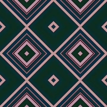 Rhombus and square seamless pattern. The pattern is colored diagonal lines Stock Illustration