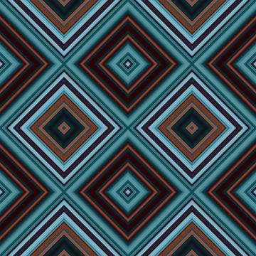 Rhombus and square seamless pattern. The pattern is colored diagonal lines Stock Illustration