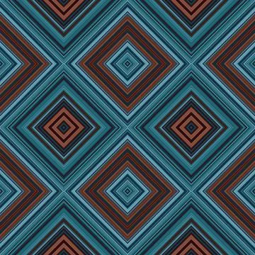 Rhombus and square seamless pattern. The pattern is colored diagonal lines Stock Illustration