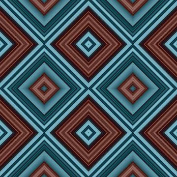 Rhombus and square seamless pattern. The pattern is colored diagonal lines Stock Illustration