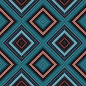 Rhombus and square seamless pattern. The pattern is colored diagonal lines Stock Illustration