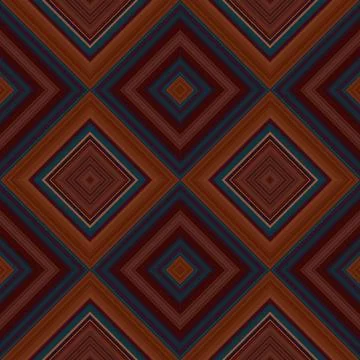 Rhombus and square seamless pattern. The pattern is colored diagonal lines Stock Illustration