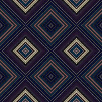 Rhombus and square seamless pattern. The pattern is colored diagonal lines Stock Photos