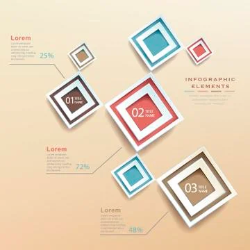 Rhombus collage infographic elements Stock Illustration