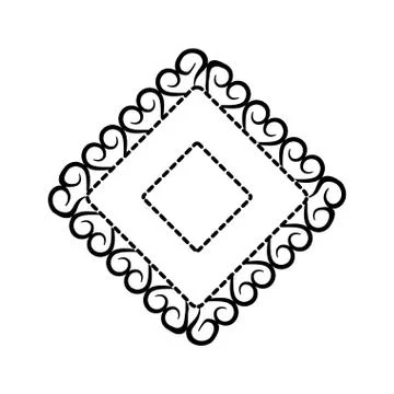 Rhombus decorative scroll element Stockillustratie