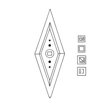 Rhombus, Diamond, crystal, logo of the elements of nature. Elements of ethno, Stock Illustration