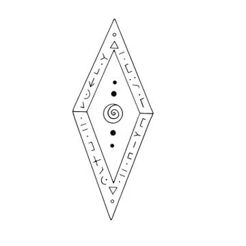Rhombus, Diamond, crystal, logo of the elements of nature. Elements of ethno, Stockillustratie