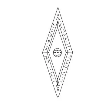 Rhombus, Diamond, crystal, logo of the elements of nature. Elements of ethno, Stock Illustration