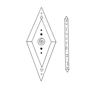 Rhombus, Diamond, crystal, logo of the elements of nature. Elements of ethno, Stock Illustration
