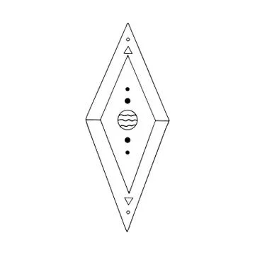 Rhombus, Diamond, crystal, logo of the elements of nature. Elements of ethno, Stock Illustration