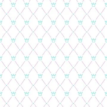 Rhombus elegant noble seamless pattern with crown Illustrazione stock