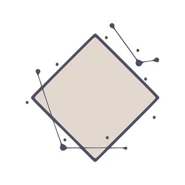 Rhombus geometric frames in hand drawn style, isolated on white background Stock Illustration