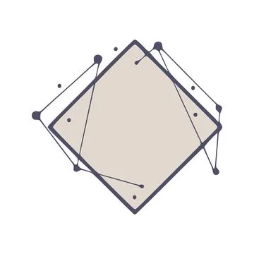  Rhombus geometric frames in hand drawn style, isolated on white backgroun... Stock Photos