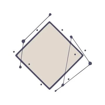  Rhombus geometric frames in hand drawn style, isolated on white backgroun... Stock Photos