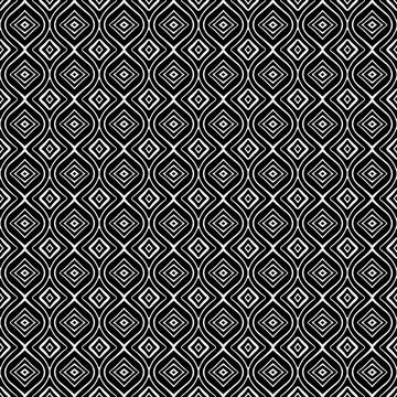 Rhombus - Geometric Pattern (Black, White) Stock Illustration