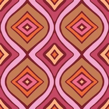 Rhombus - Geometric Pattern (Pink, Mocha, Lilac, Wine) 스톡 일러스트