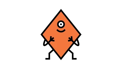 Rhombus geometric shape character color icon animation Stock Footage 326102290