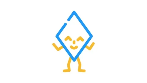 Rhombus geometric shape character color icon animation Stock Footage 327273288