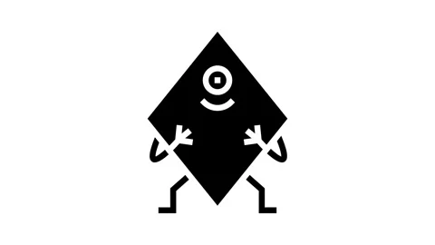 Rhombus geometric shape character glyph icon animation Stock Footage 326159853