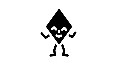 Rhombus geometric shape character glyph icon animation Stock Footage 326747382
