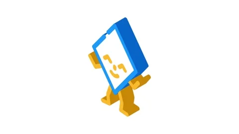 Rhombus geometric shape character isometric icon animation Stock Footage 327295904