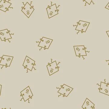 Rhombus geometric shape character line seamless pattern Illustrazione stock