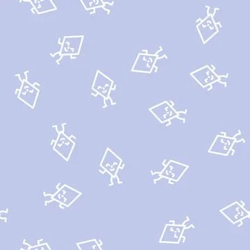 Rhombus geometric shape character line vector seamless pattern Stock Illustration