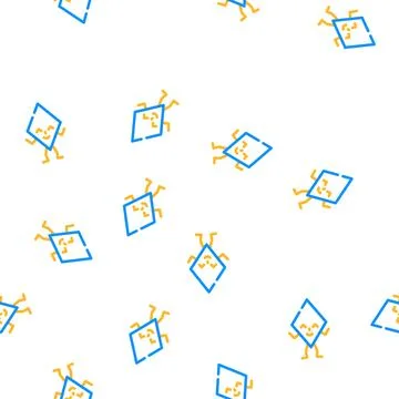 Rhombus geometric shape character vector seamless pattern Stock Illustration