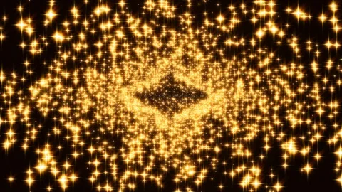 Rhombus with golden stars. Seamless loop Stock Footage 103407779